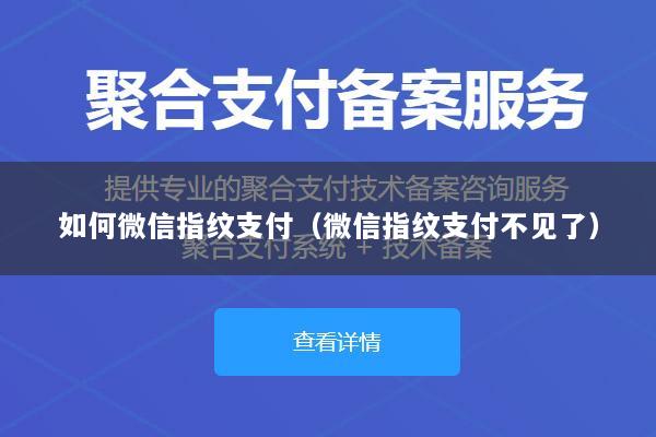 如何微信指纹支付(微信指纹支付不见了)