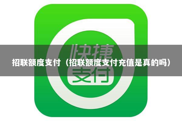 招联额度支付(招联额度支付充值是真的吗)