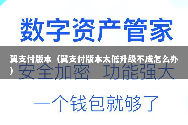 翼支付版本(翼支付版本太低升级不成怎么办)