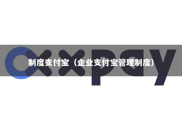 制度支付宝(企业支付宝管理制度)