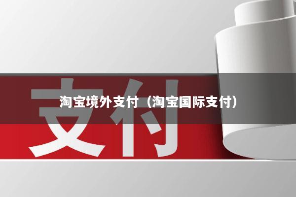 淘宝境外支付(淘宝国际支付)