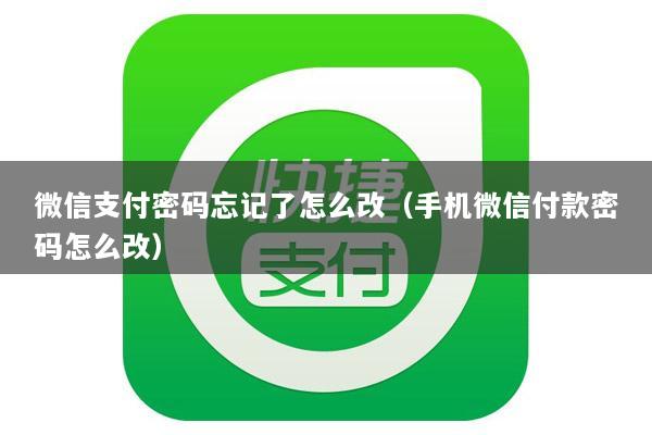 微信支付密码忘记了怎么改(手机微信付款密码怎么改)