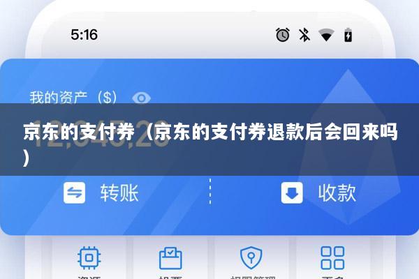 京东的支付券(京东的支付券退款后会回来吗)