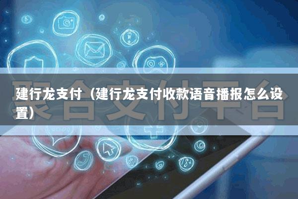 建行龙支付(建行龙支付收款语音播报怎么设置)