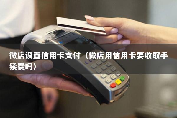 微店设置信用卡支付(微店用信用卡要收取手续费吗)