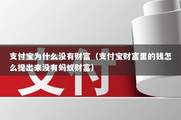 支付宝为什么没有财富(支付宝财富里的钱怎么提出来没有蚂蚁财富)