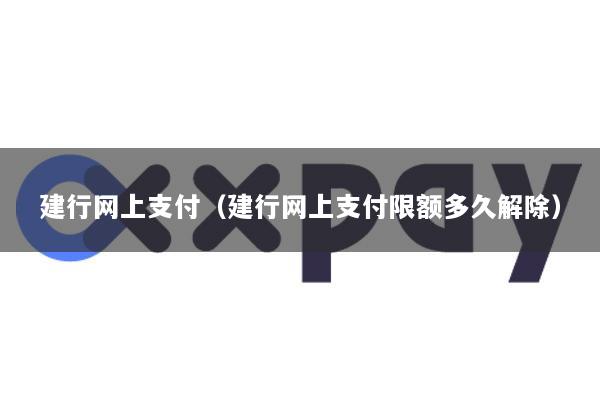 建行网上支付(建行网上支付限额多久解除)