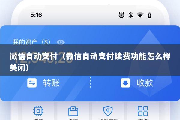 微信自动支付(微信自动支付续费功能怎么样关闭)