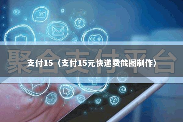 支付15(支付15元快递费截图制作)