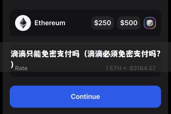 滴滴只能免密支付吗(滴滴必须免密支付吗?)